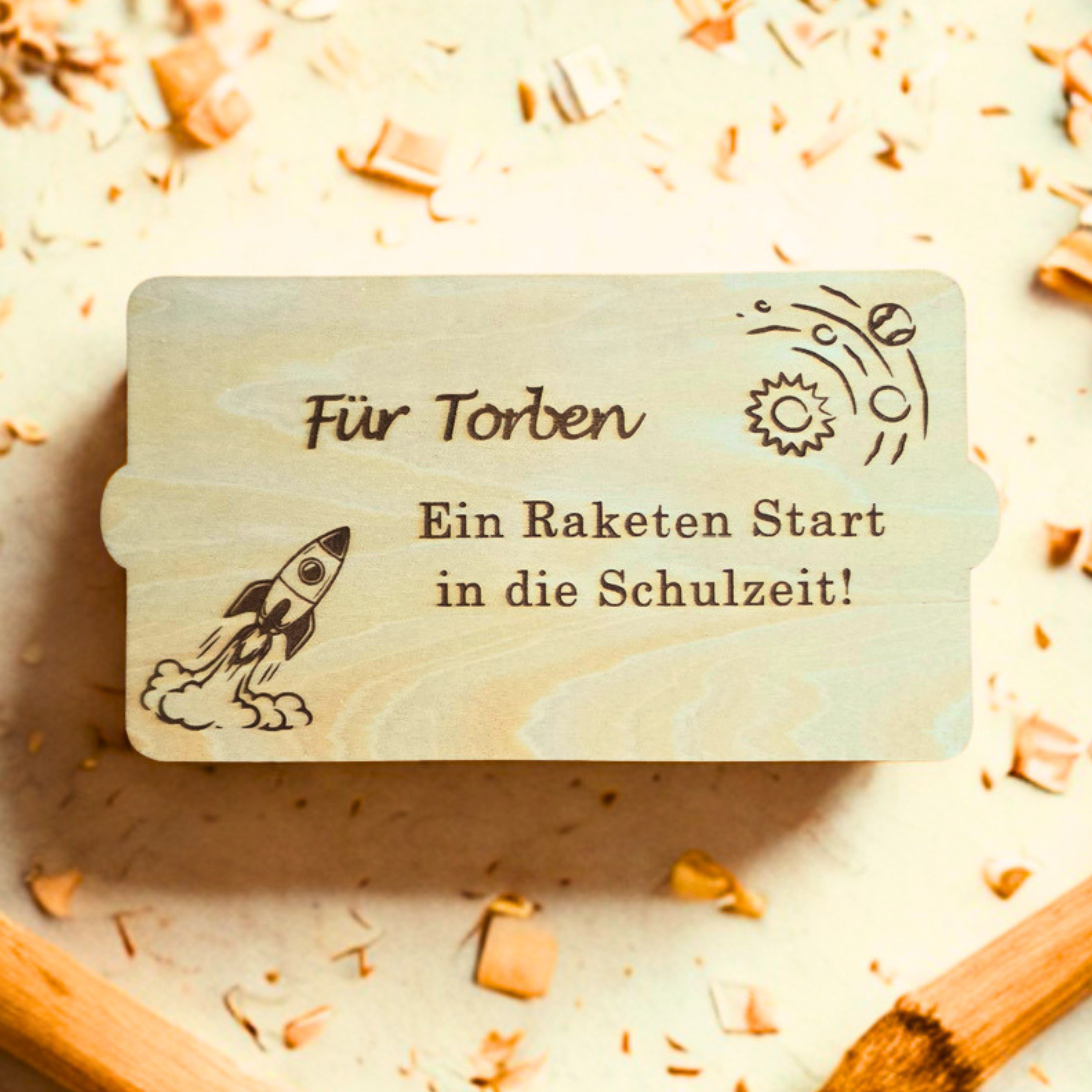 Personalisiertes Geldgeschenk zur Einschulung aus Holz | Geldgeschenk mit Namen