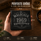 Malocher Schieferuntersetzer personalisiert mit Jahreszahl