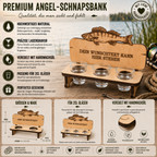 Personalisierte Zander-Schnapsbank aus Holz – Geschenk für Angler | 2er oder 3er Bank