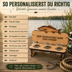 Personalisierte Zander-Schnapsbank aus Holz – Geschenk für Angler | 2er oder 3er Bank