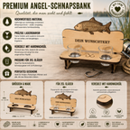 Personalisierte Karpfen-Schnapsbank aus Holz – Geschenk für Angler | 2er oder 3er Bank