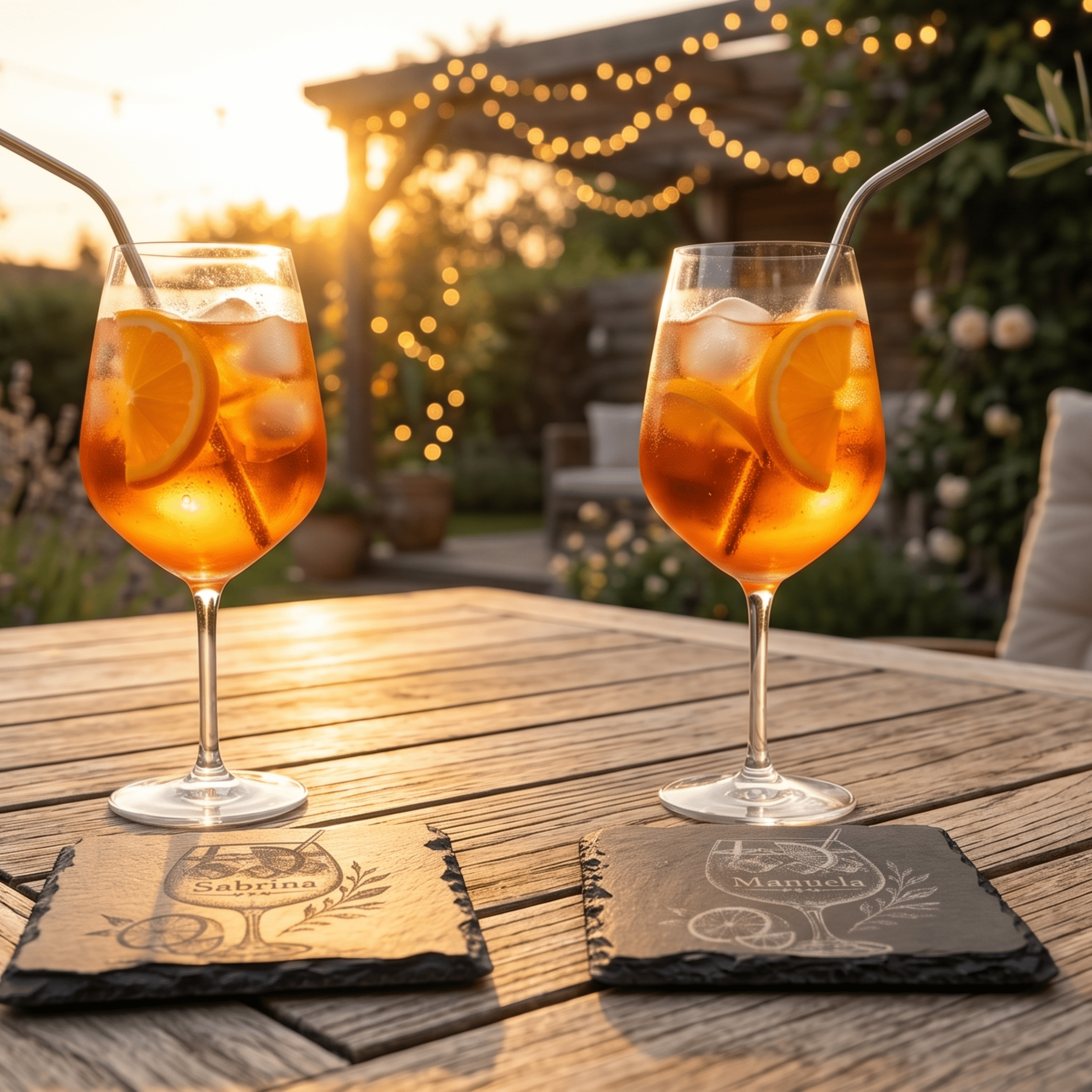 Personalisierte Schieferuntersetzer mit Cocktail Gravur – Untersetzer mit Wunschname – 2er 3er 4er Set - Gravurliebe