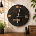 Ruhrpott Wanduhr aus Holz schwarz – Geschenk für Papa & Männer mit Charakter - Gravurliebe