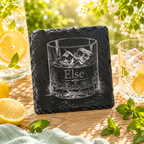 Personalisierter Schiefer Untersetzer Whisky – mit deinem Namen graviert - Gravurliebe