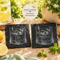 Personalisierter Schiefer Untersetzer Whisky – mit deinem Namen graviert - Gravurliebe
