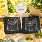 Personalisierter Schiefer Untersetzer Whisky – mit deinem Namen graviert - Gravurliebe
