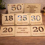 Geldgeschenk aus Holz personalisiert mit Jahreszahl – Wunscherfüller Geschenk für Geburtstag & Jubiläum