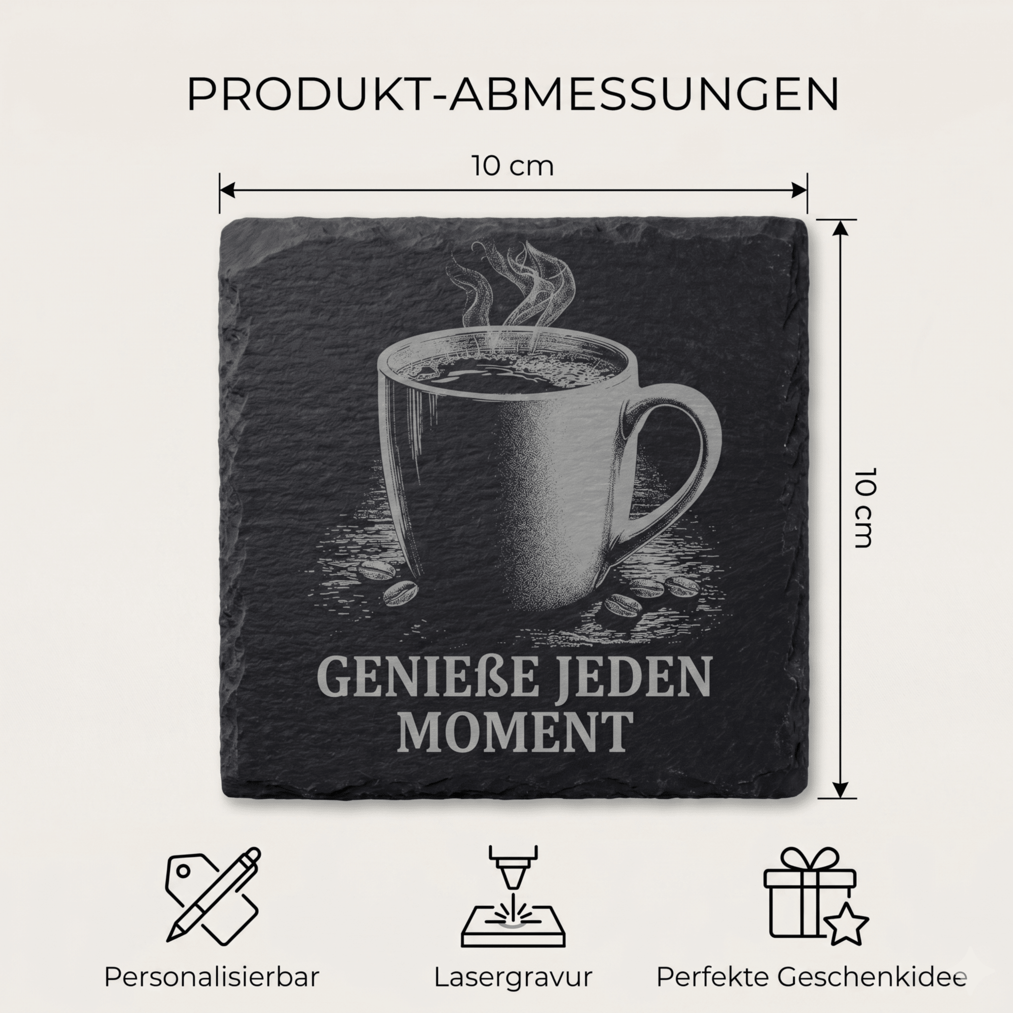 Schiefer Untersetzer personalisiert – Best Mom & Dad oder mit Name - Gravurliebe