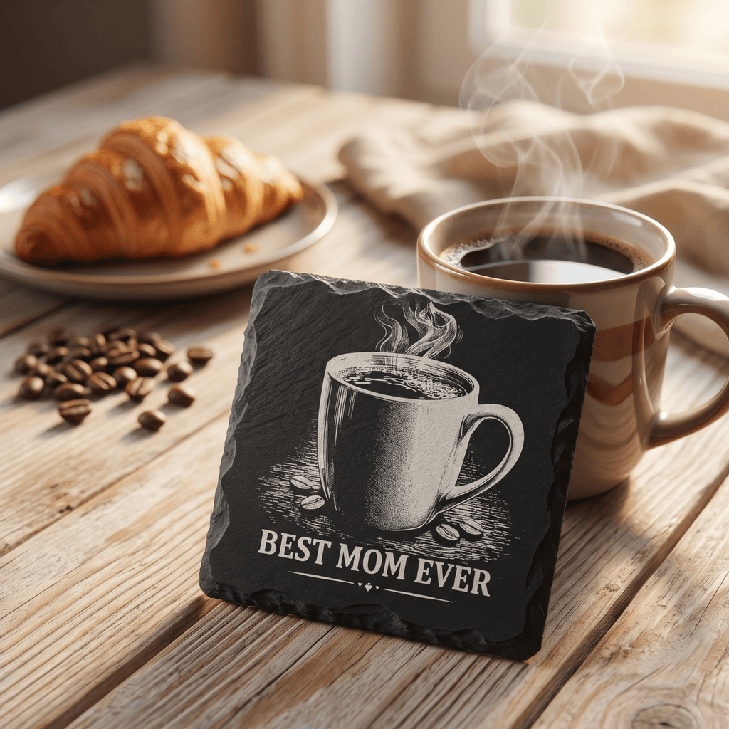 Schiefer Untersetzer personalisiert – Best Mom & Dad oder mit Name - Gravurliebe