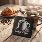 Schiefer Untersetzer personalisiert – Best Mom & Dad oder mit Name - Gravurliebe