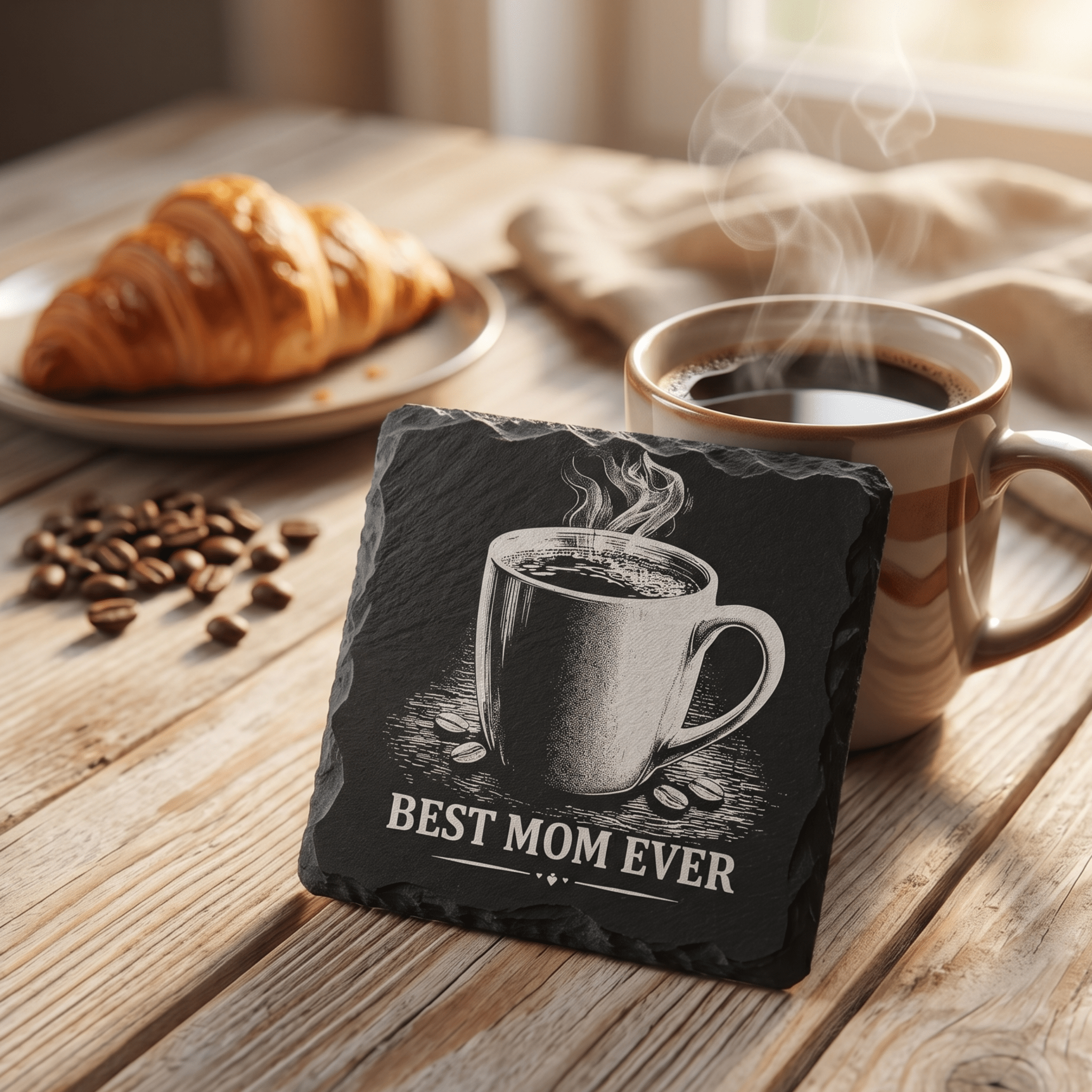 Schiefer Untersetzer personalisiert – Best Mom & Dad oder mit Name - Gravurliebe