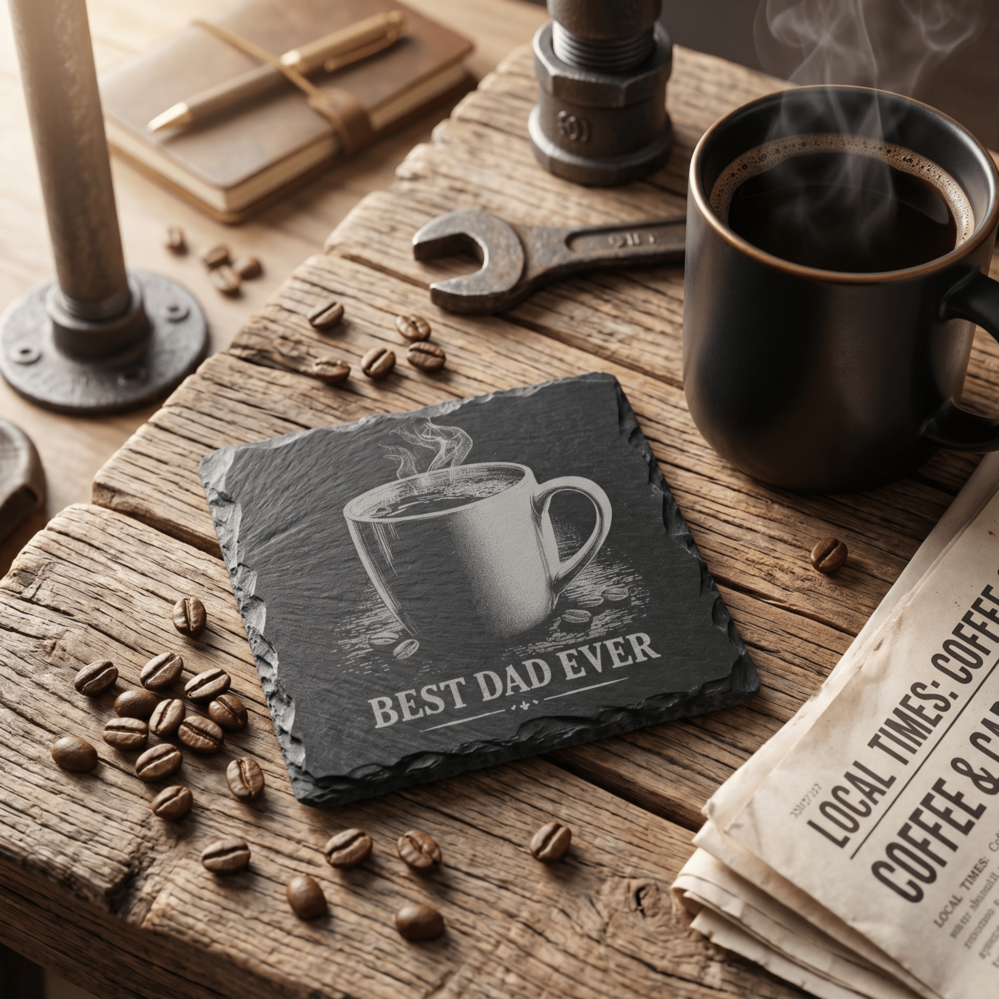 Schiefer Untersetzer personalisiert – Best Mom & Dad oder mit Name - Gravurliebe