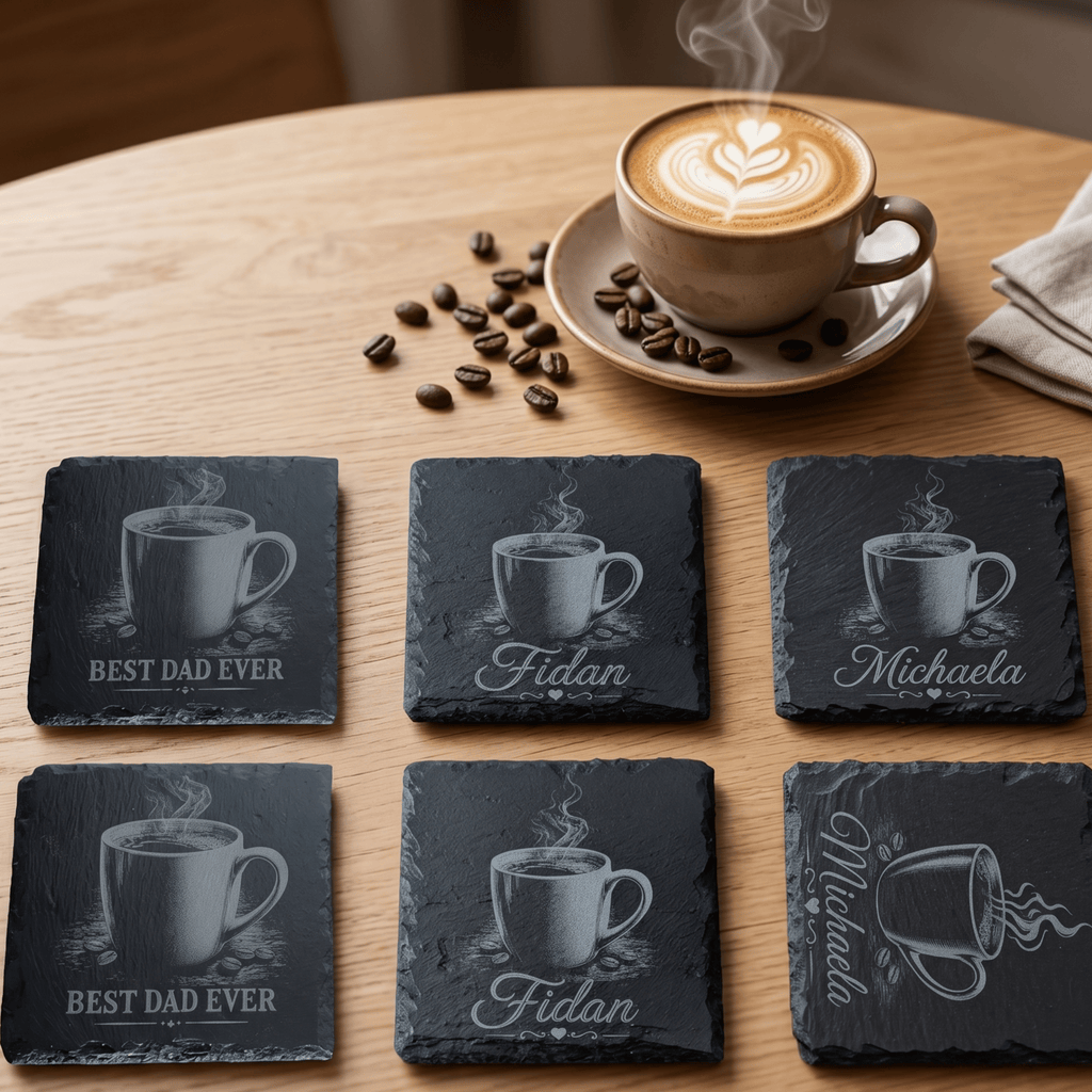 Schiefer Untersetzer personalisiert – Best Mom & Dad oder mit Name - Gravurliebe