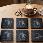 Schiefer Untersetzer personalisiert – Best Mom & Dad oder mit Name - Gravurliebe