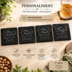 Personalisierter Karpfen Schieferuntersetzer mit Name – Geschenk für Angler, Fischer und Karpfenfans aus Naturschiefer mit hochwertiger Lasergravur