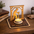 Personalisierte Bergmann Teelichthalter aus Holz – Ruhrgebiet Geschenk für Kumpel - Gravurliebe
