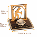 Personalisierte Bergmann Teelichthalter aus Holz – Ruhrgebiet Geschenk für Kumpel - Gravurliebe