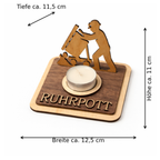 Teelichthalter Bergmann aus Holz personalisiert – Ruhrpott Geschenk für Kumpel & Malocher – Bergbau Deko mit Wunschname