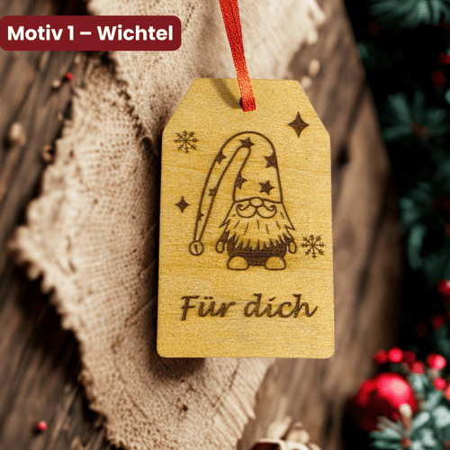 Geschenkanhänger Weihnachten aus Holz – 8 Motive - Gravurliebe