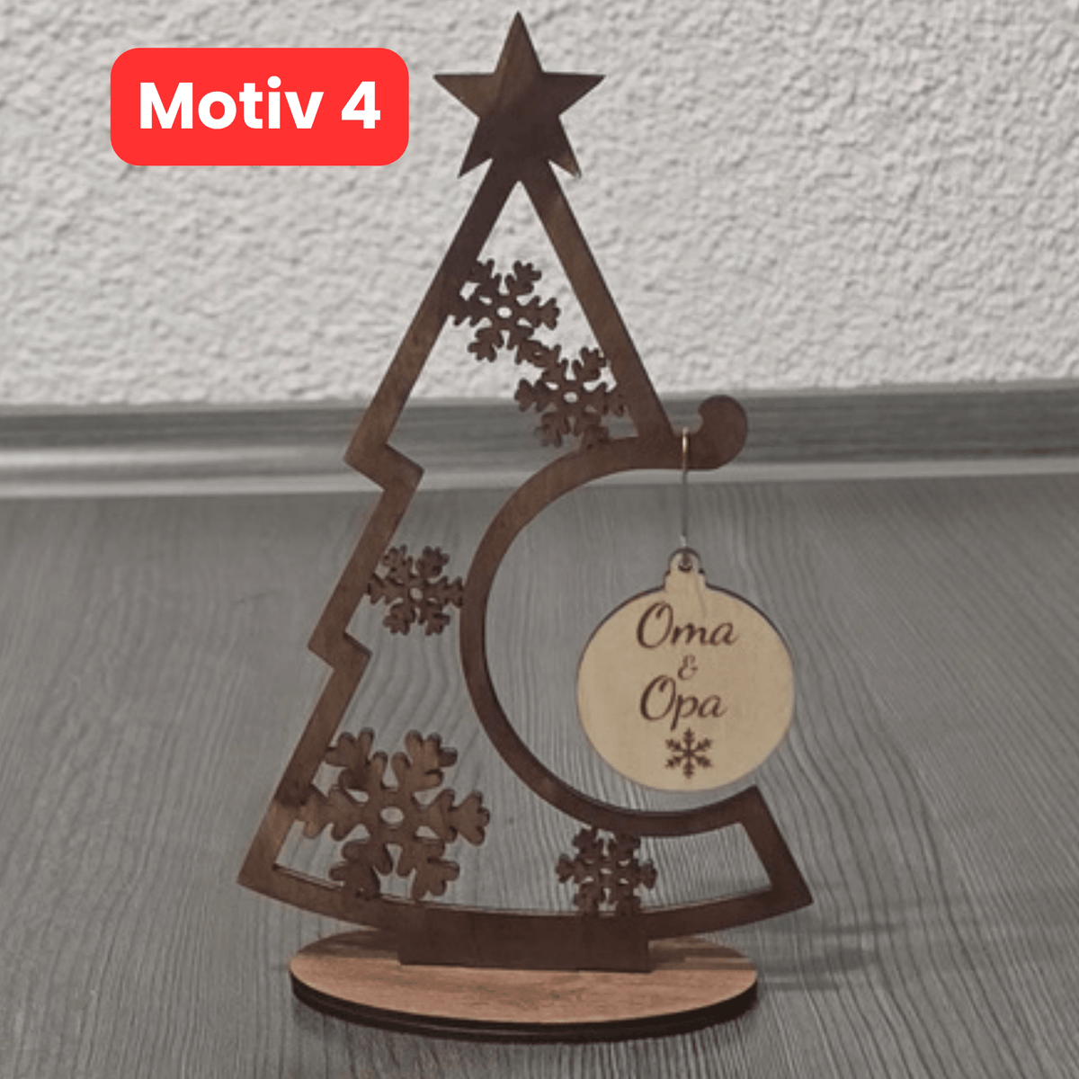 Personalisierter Weihnachtsbaum aus Holz mit Wunschgravur - Gravurliebe