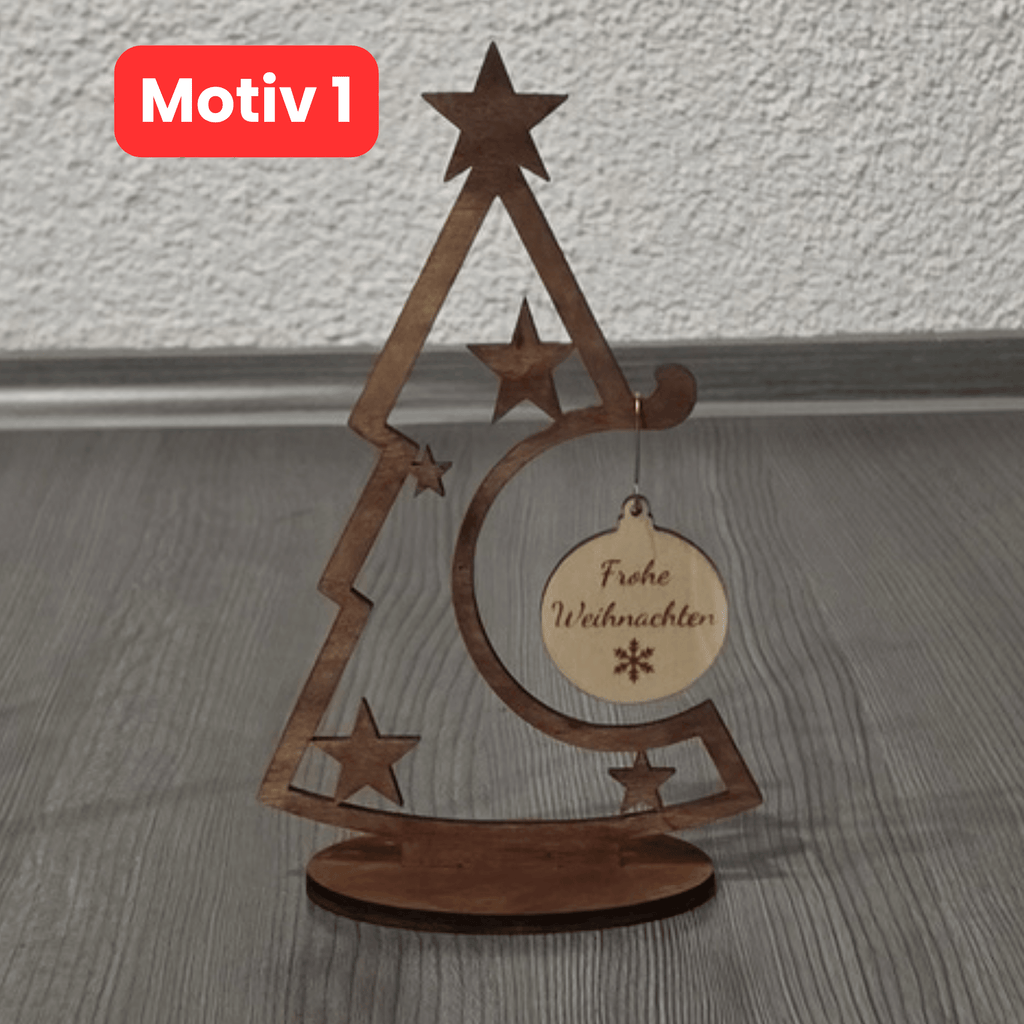 Personalisierter Weihnachtsbaum aus Holz mit Wunschgravur - Gravurliebe