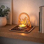 Teelichthalter Bergleute aus Holz – Ruhrpott Deko mit Name – Geschenk für Malocher & Bergbau-Fans