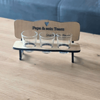 Schnapsbank „Papa & sein Team“ – personalisiertes Männer Geschenk mit 3 Gläsern & Untersetzern - Gravurliebe