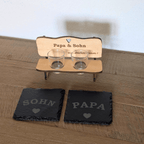 Schnapsbank Papa & Sohn personalisiert – Geschenk für Vater & Sohn mit Gravur - Gravurliebe