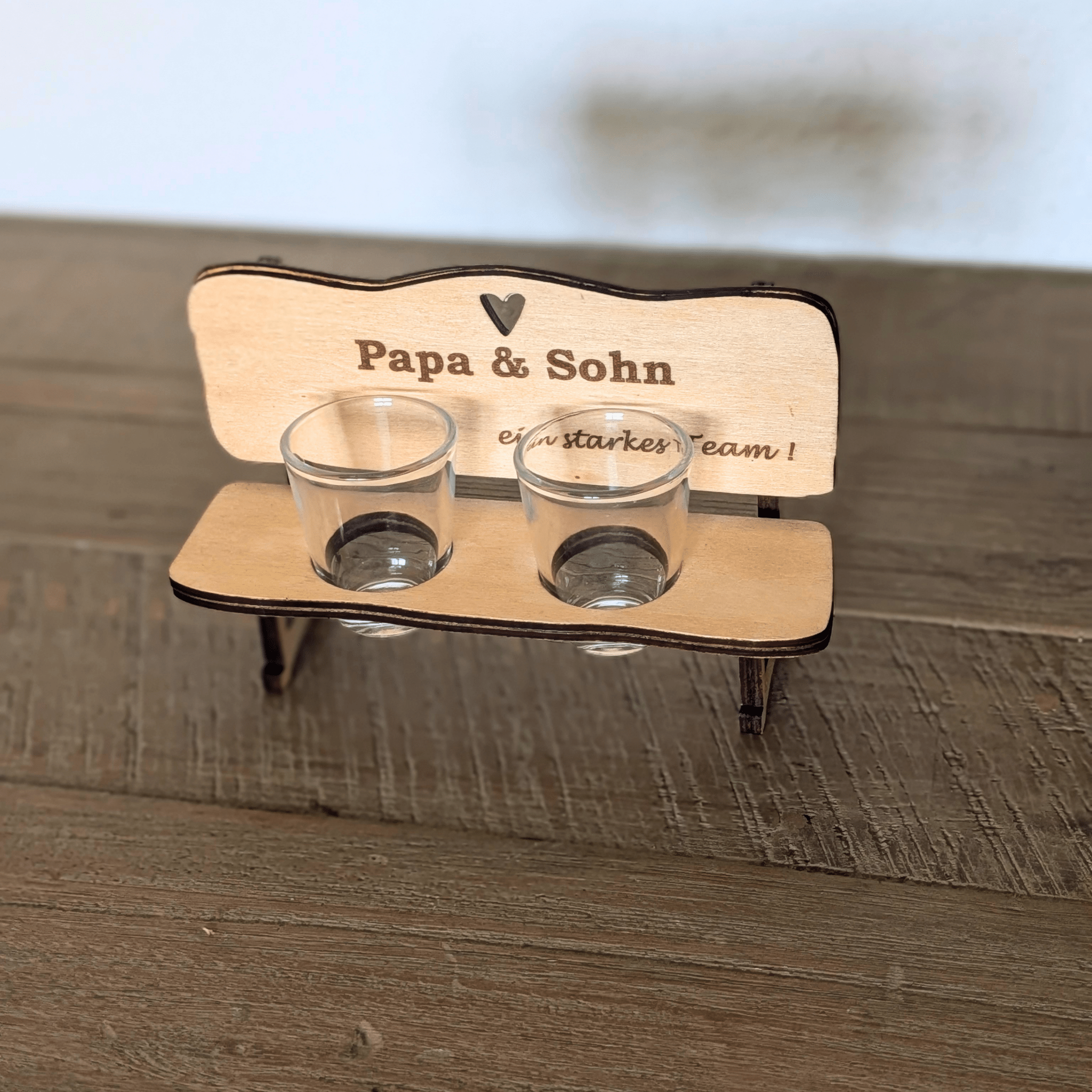 Schnapsbank Papa & Sohn personalisiert – Geschenk für Vater & Sohn mit Gravur - Gravurliebe