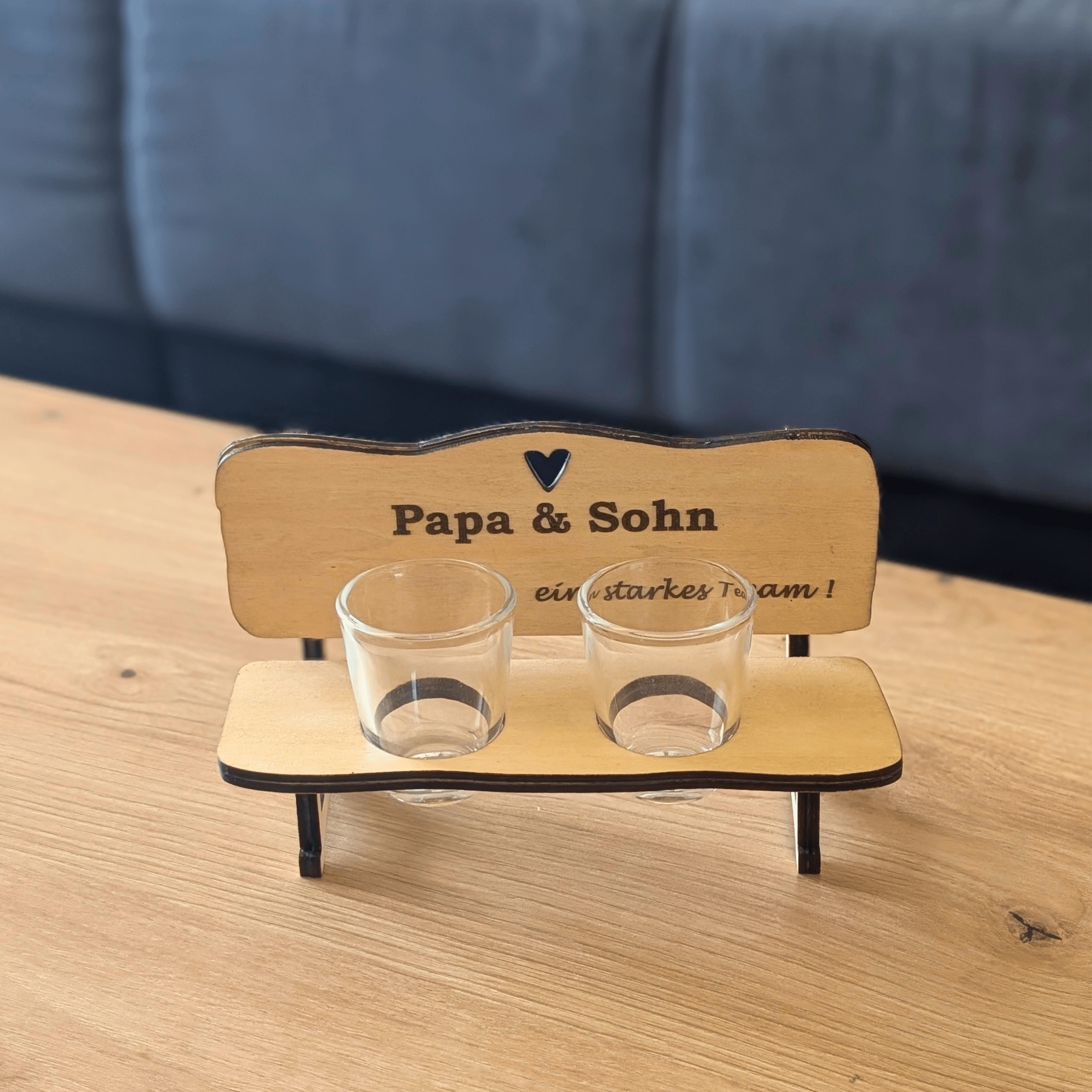 Schnapsbank Papa & Sohn personalisiert – Geschenk für Vater & Sohn mit Gravur - Gravurliebe