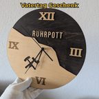 Ruhrpott Wanduhr aus Holz – Schlägel & Eisen – Geschenk für Männer - Gravurliebe