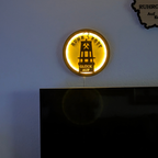 Ruhrpott Wandbild LED – Grubenlampe Holz Deko mit Beleuchtung „Glück Auf“