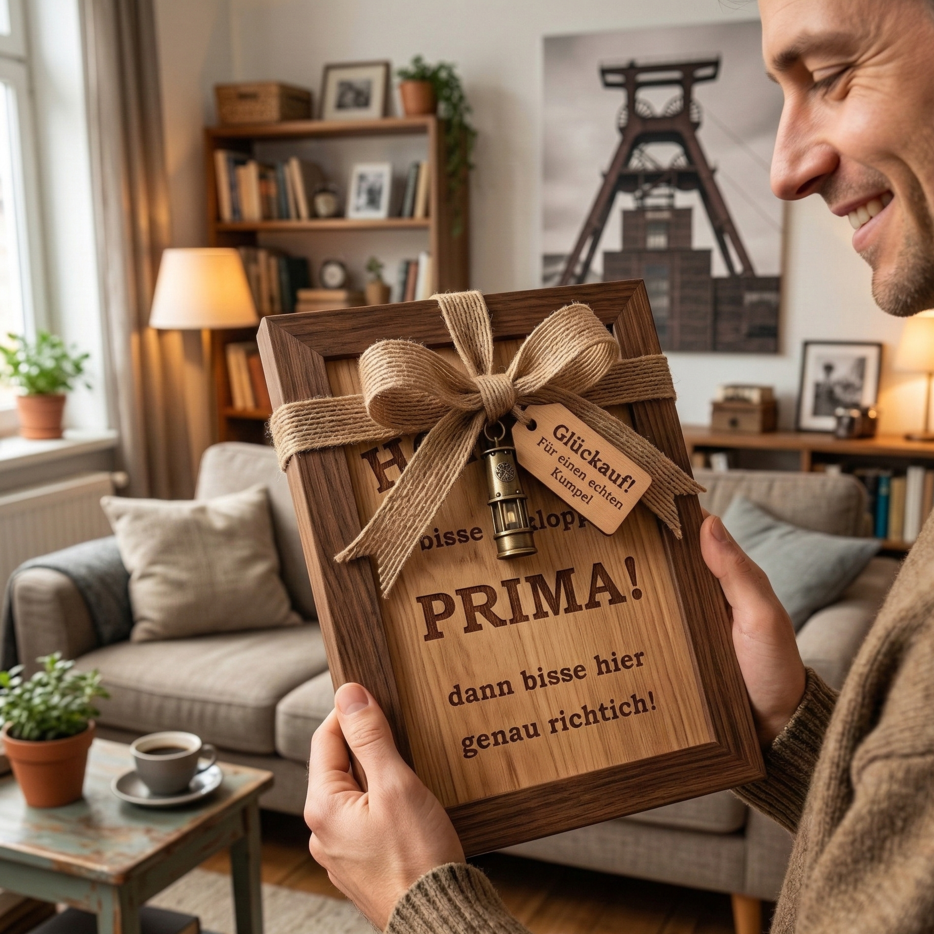 Ruhrpott Wandbild Holz – Bergbau Deko – Geschenk für Kumpel – Malocher Spruch