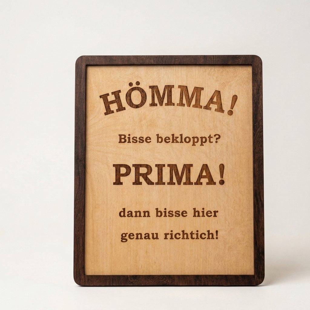Ruhrpott Wandbild Holz – Bergbau Deko – Geschenk für Kumpel – Malocher Spruch