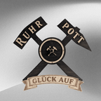 Ruhrpott Wanduhr aus Holz – Bergbau Design mit Schlägel & Eisen „Glück Auf“ - Gravurliebe