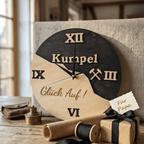 Ruhrpott Wanduhr aus Holz – Geschenk für Papa & Männer mit Bergbau Design - Gravurliebe