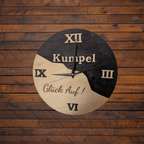 Ruhrpott Wanduhr aus Holz – Geschenk für Papa & Männer mit Bergbau Design - Gravurliebe