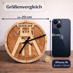 Wanduhr Förderturm aus Holz „Glück Auf“ – Ruhrpott Uhr im Bergbau-Stil | Geschenk für Kumpel & Malocher