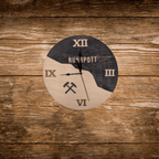 Ruhrpott Wanduhr aus Holz – Schlägel & Eisen – Geschenk für Männer - Gravurliebe