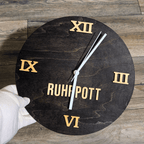 Ruhrpott Wanduhr aus Holz schwarz – Geschenk für Papa & Männer mit Charakter - Gravurliebe