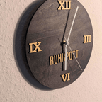 Ruhrpott Wanduhr aus Holz schwarz – Geschenk für Papa & Männer mit Charakter - Gravurliebe