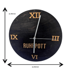 Ruhrpott Wanduhr aus Holz schwarz – Geschenk für Papa & Männer mit Charakter - Gravurliebe