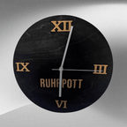 Ruhrpott Wanduhr aus Holz schwarz – Geschenk für Papa & Männer mit Charakter - Gravurliebe