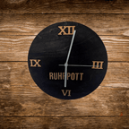 Ruhrpott Wanduhr aus Holz schwarz – Geschenk für Papa & Männer mit Charakter - Gravurliebe
