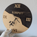 Ruhrpott Wanduhr aus Holz – Schlägel & Eisen – Geschenk für Männer - Gravurliebe