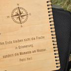 Personalisiertes Fangbuch aus Holz – Premium Angeltagebuch mit Wunschname - Gravurliebe