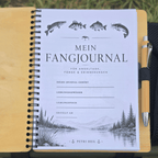 Personalisiertes Fangbuch aus Holz – Premium Angeltagebuch mit Wunschname - Gravurliebe