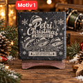 Personalisierte Schieferuntersetzer Angler „Petri Christmas“ – Weihnachtsgeschenk mit Wunschname - Gravurliebe